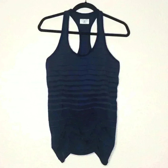 Athleta Racerback Tank Top Women's Large Purple Striped Athletic - Picture 1 of 7